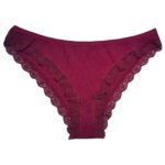 شورت زنانه کبریتی گیپوردار میسپل رنگ زرشکی