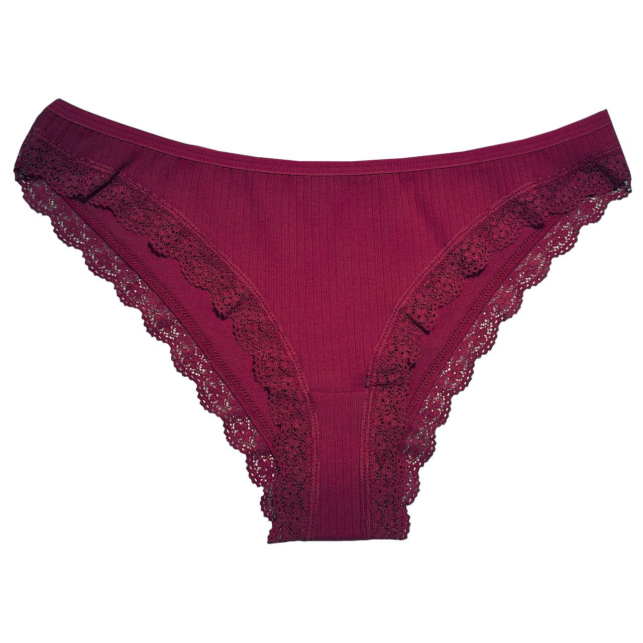 شورت زنانه کبریتی گیپوردار میسپل رنگ زرشکی