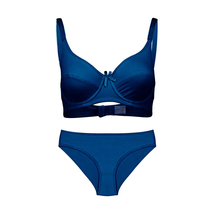 ست نخی فنردار عشوه کد 191011 رنگ سورمه ای - Image 3