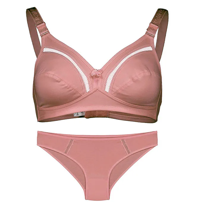 ست نخی بدون فنر عشوه کد 193014 رنگ کالباسی