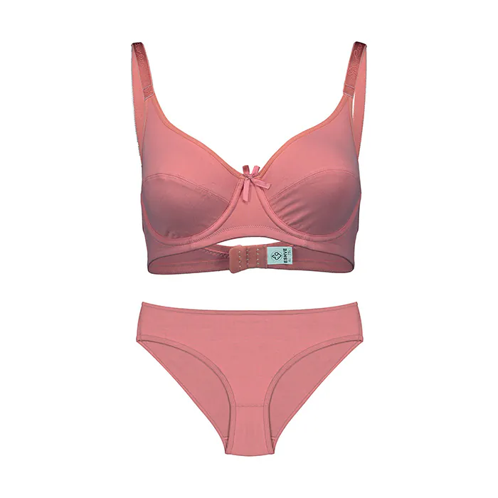 ست نخی فنردار عشوه کد 191014 رنگ کالباسی