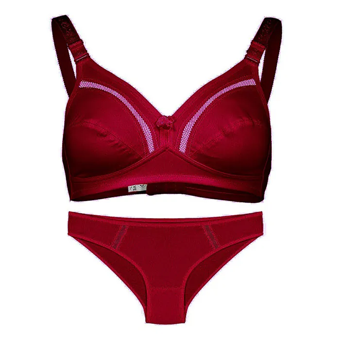 ست نخی بدون فنر عشوه کد 193010 رنگ زرشکی - Image 8