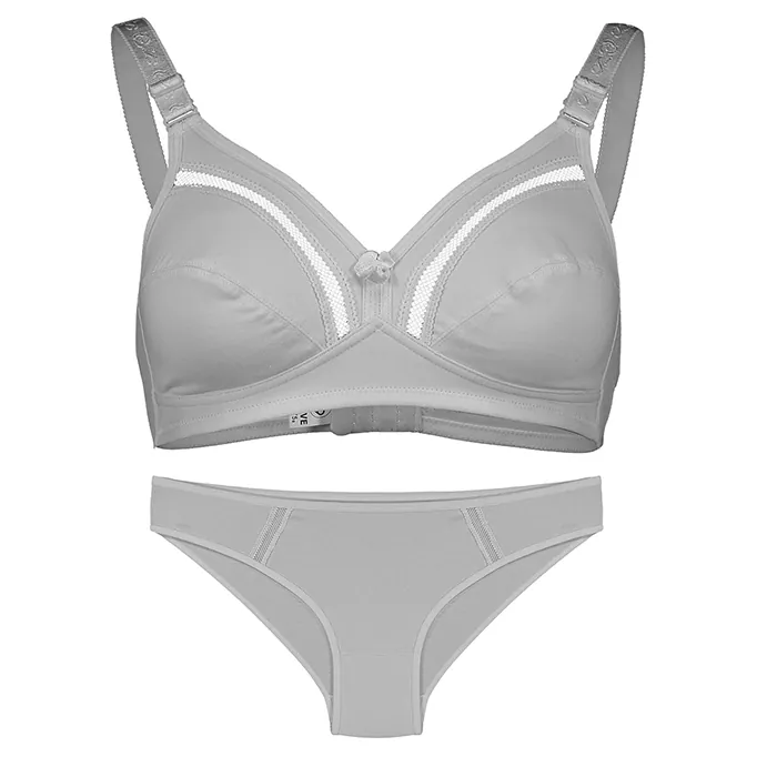 1(2)(3) ست نخی بدون فنر عشوه کد 193012 رنگ طوسی - Image 1