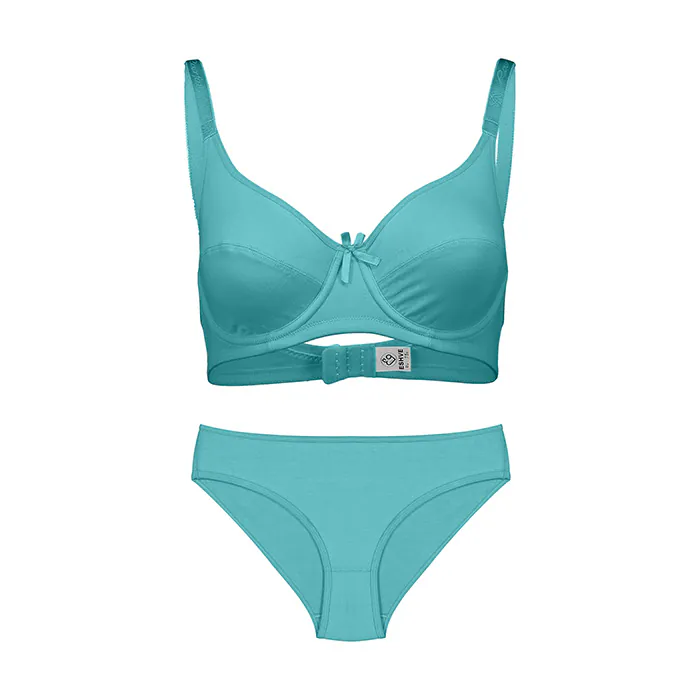 ست نخی فنردار عشوه کد 191009 رنگ فیروزه ای - Image 3