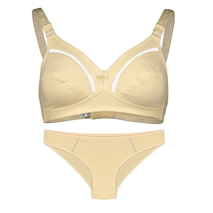 ست نخی بدون فنر عشوه کد 193002 رنگ کرم