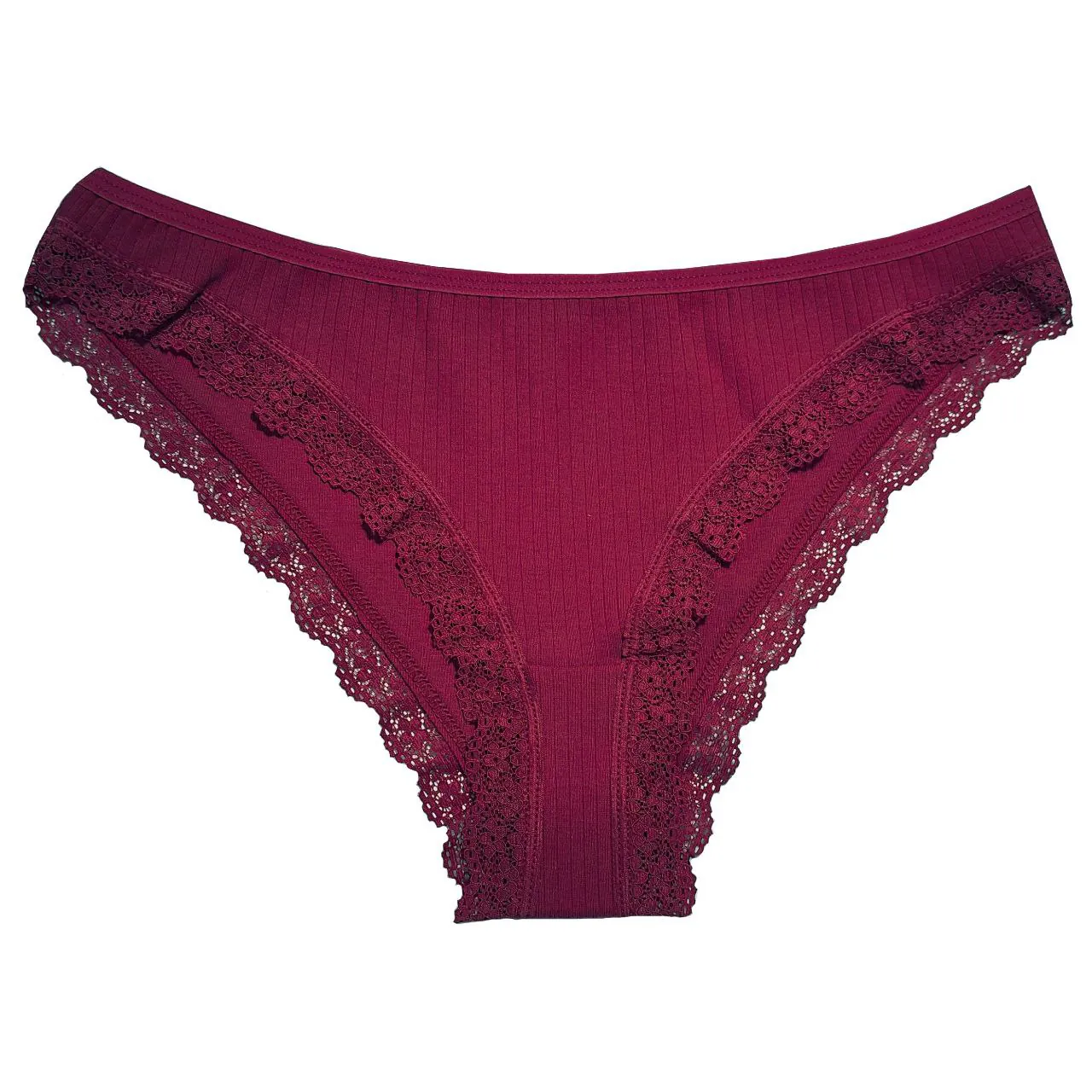 شورت زنانه کبریتی گیپوردار میسپل رنگ زرشکی